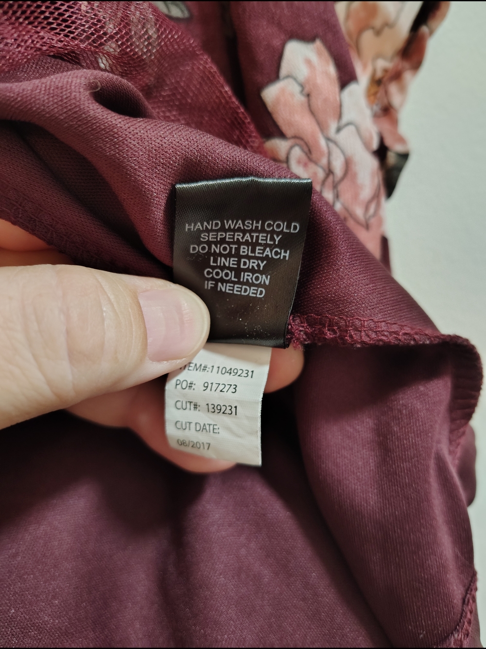 Torrid Burgundy Floral Midi Skirt with Pink Roses - Picture 5 of 5